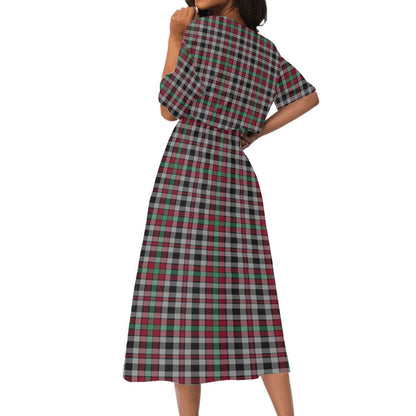 Borthwick Ancient Tartan Crest Women's Elastic Waist Dress