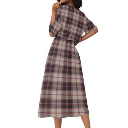 MacPherson Hunting Ancient Tartan Crest Women's Elastic Waist Dress