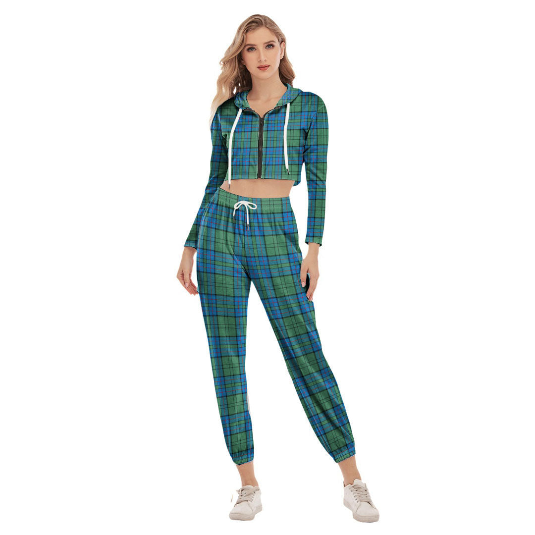 Lockhart Tartan Plaid Crop Hoodie Sports Sets