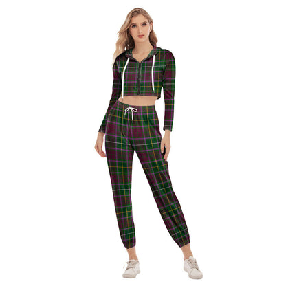 Crosbie Tartan Plaid Crop Hoodie Sports Sets