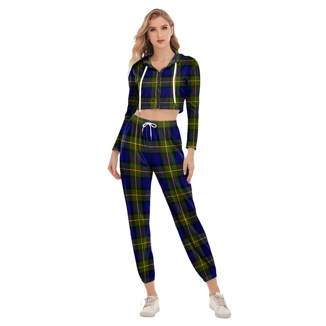 More Muir Tartan Plaid Crop Hoodie Sports Sets