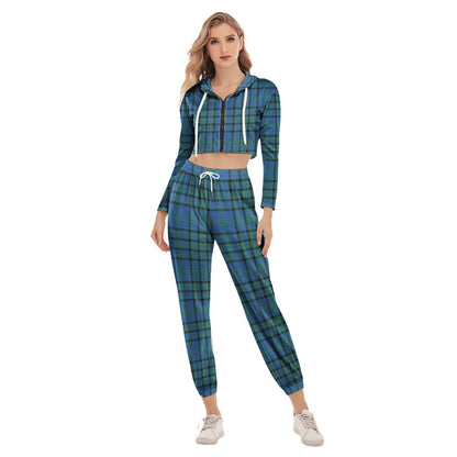 Matheson Hunting Ancient Tartan Plaid Crop Hoodie Sports Sets