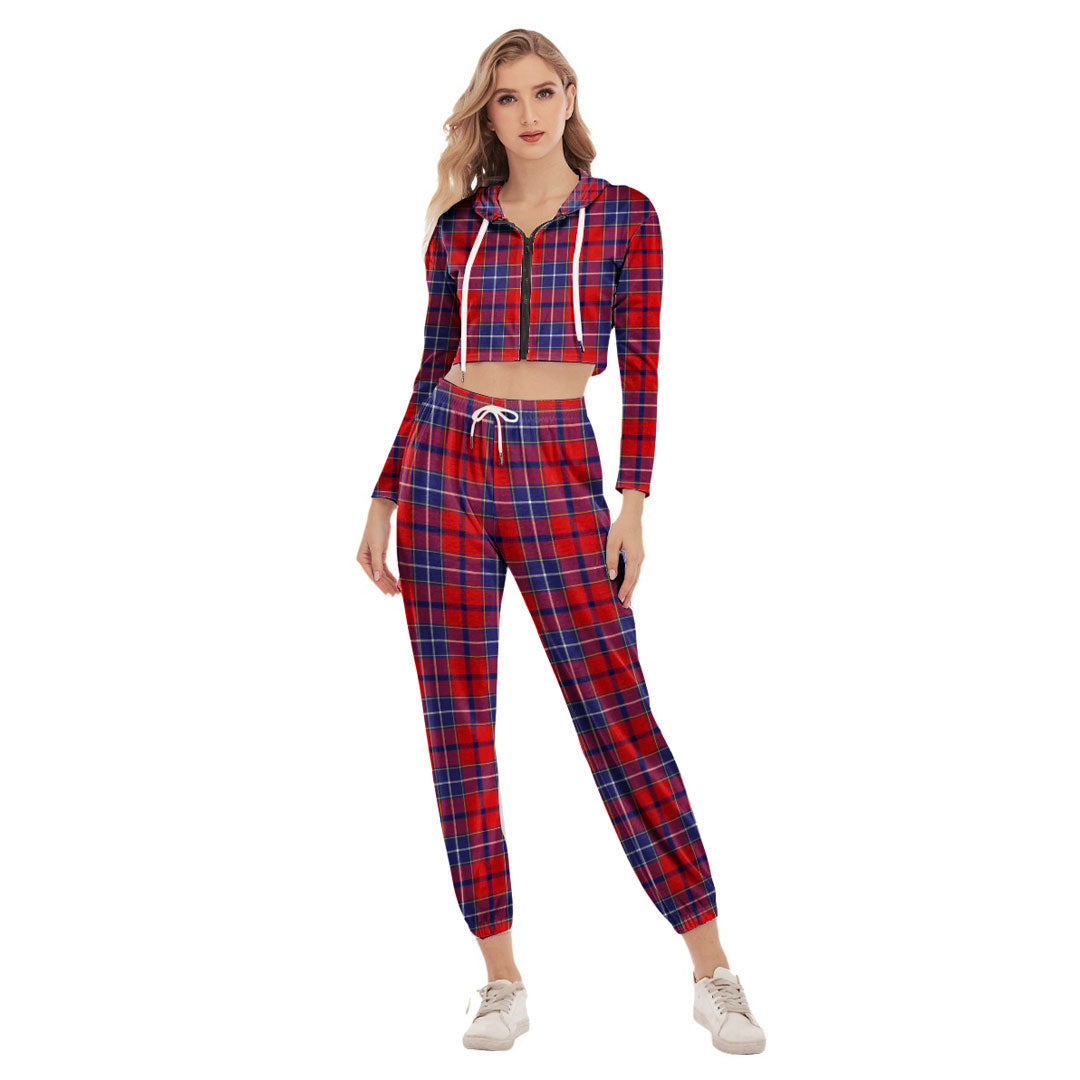 Wishart Dress Tartan Plaid Crop Hoodie Sports Sets