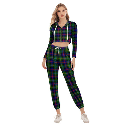 Malcolm Modern Tartan Plaid Crop Hoodie Sports Sets