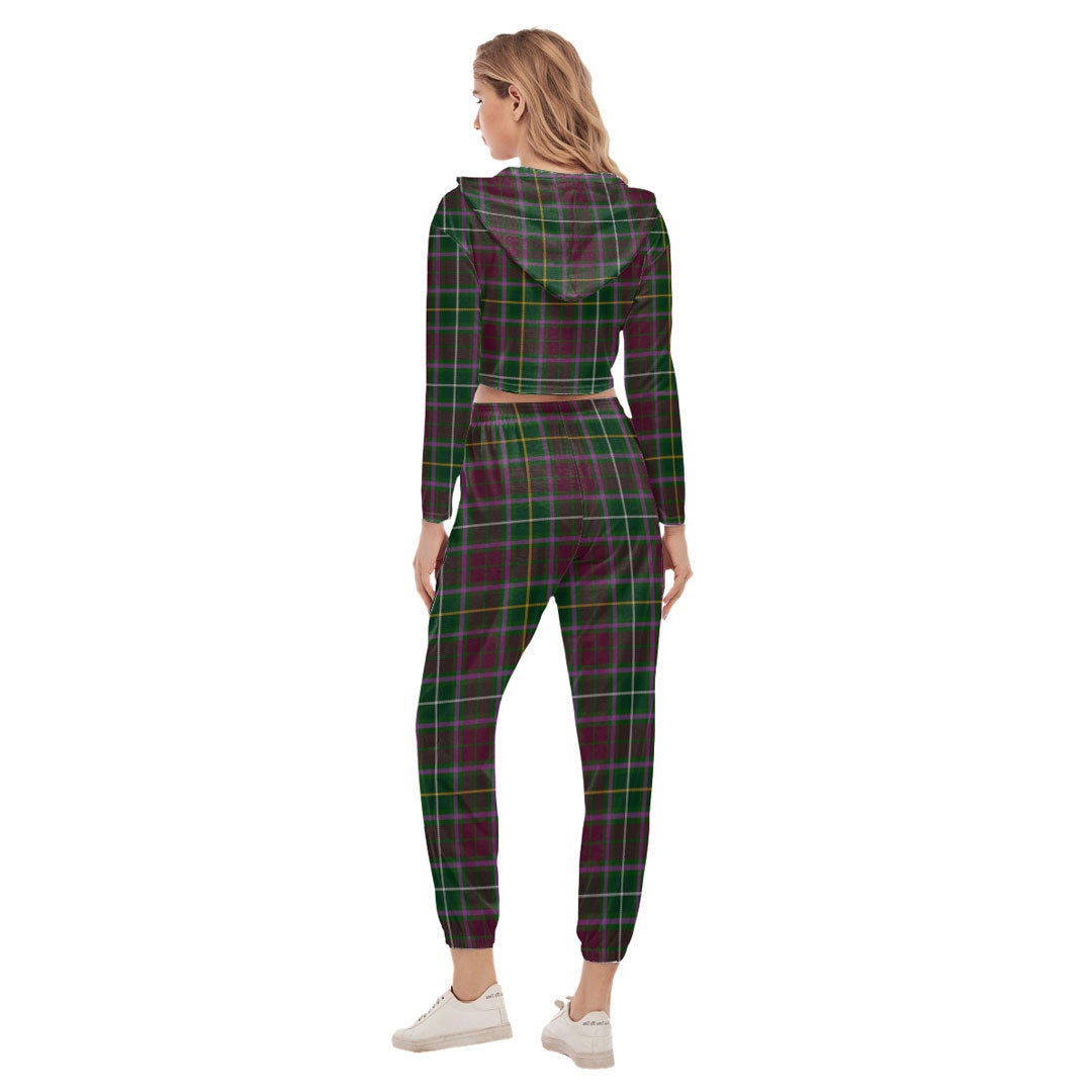 Crosbie Tartan Plaid Crop Hoodie Sports Sets