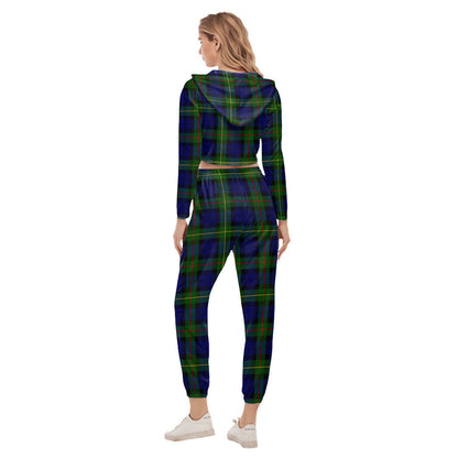 MacEwen Modern Tartan Plaid Crop Hoodie Sports Sets