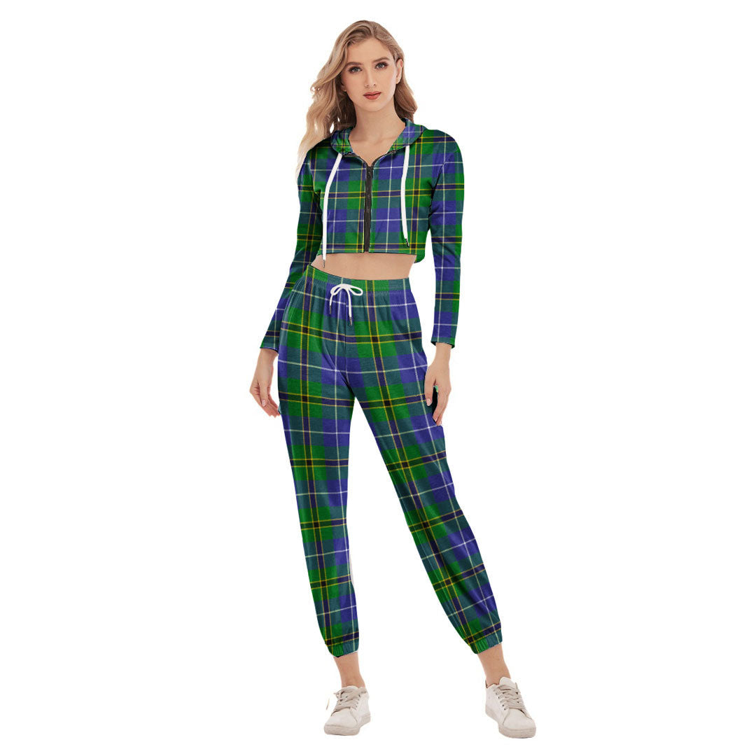 Turnbull Hunting Tartan Plaid Crop Hoodie Sports Sets