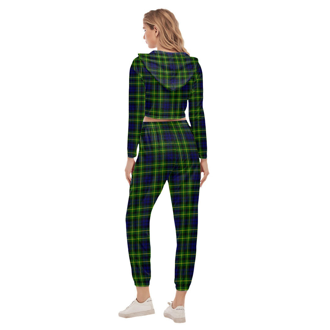 Campbell of Breadalbane Modern Tartan Plaid Crop Hoodie Sports Sets