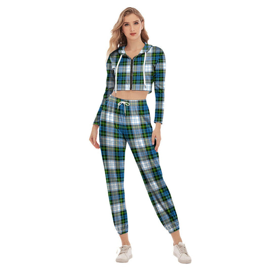 Campbell Dress Tartan Plaid Crop Hoodie Sports Sets