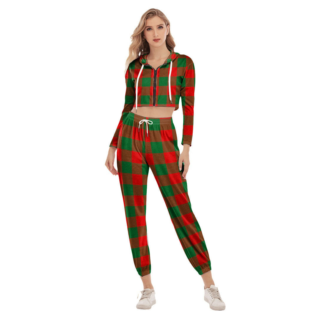 Moncrieffe Tartan Plaid Crop Hoodie Sports Sets