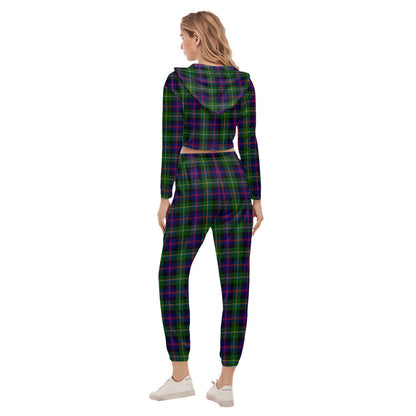 Malcolm Modern Tartan Plaid Crop Hoodie Sports Sets