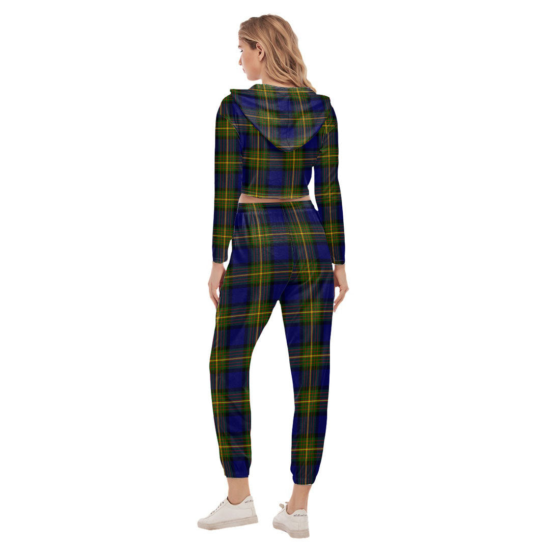 More Muir Tartan Plaid Crop Hoodie Sports Sets