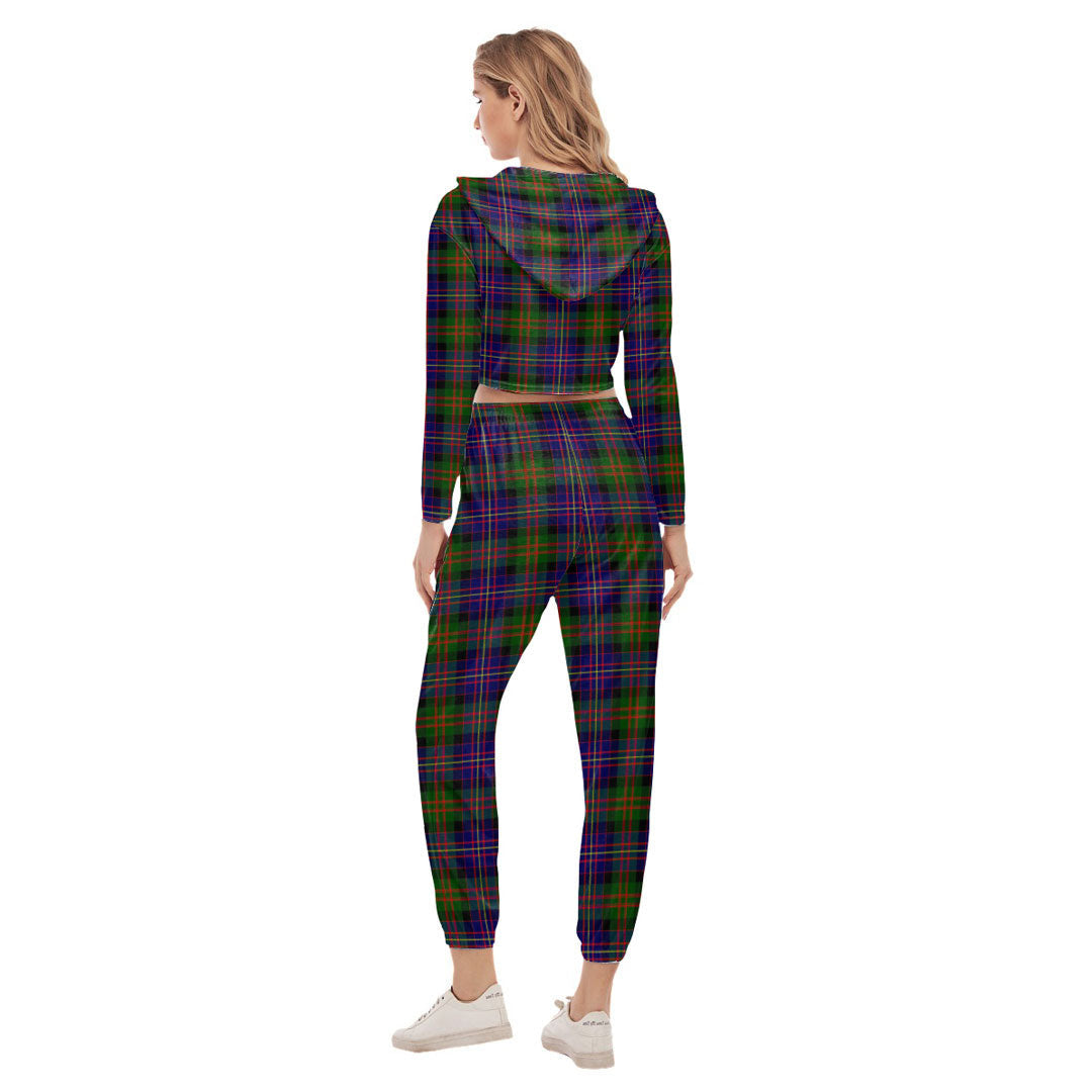 Cameron of Erracht Modern Tartan Plaid Crop Hoodie Sports Sets