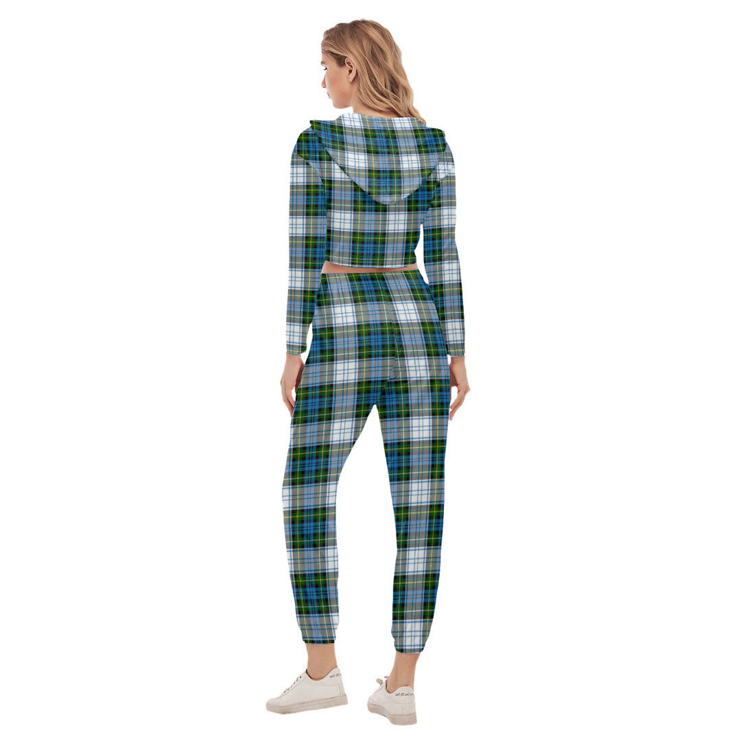 Campbell Dress Tartan Plaid Crop Hoodie Sports Sets