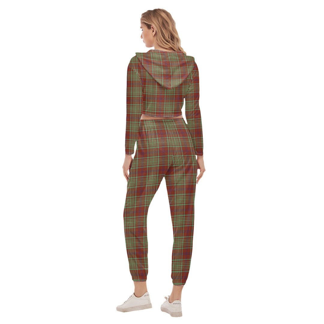 MacGillivray Hunting Ancient Tartan Plaid Crop Hoodie Sports Sets