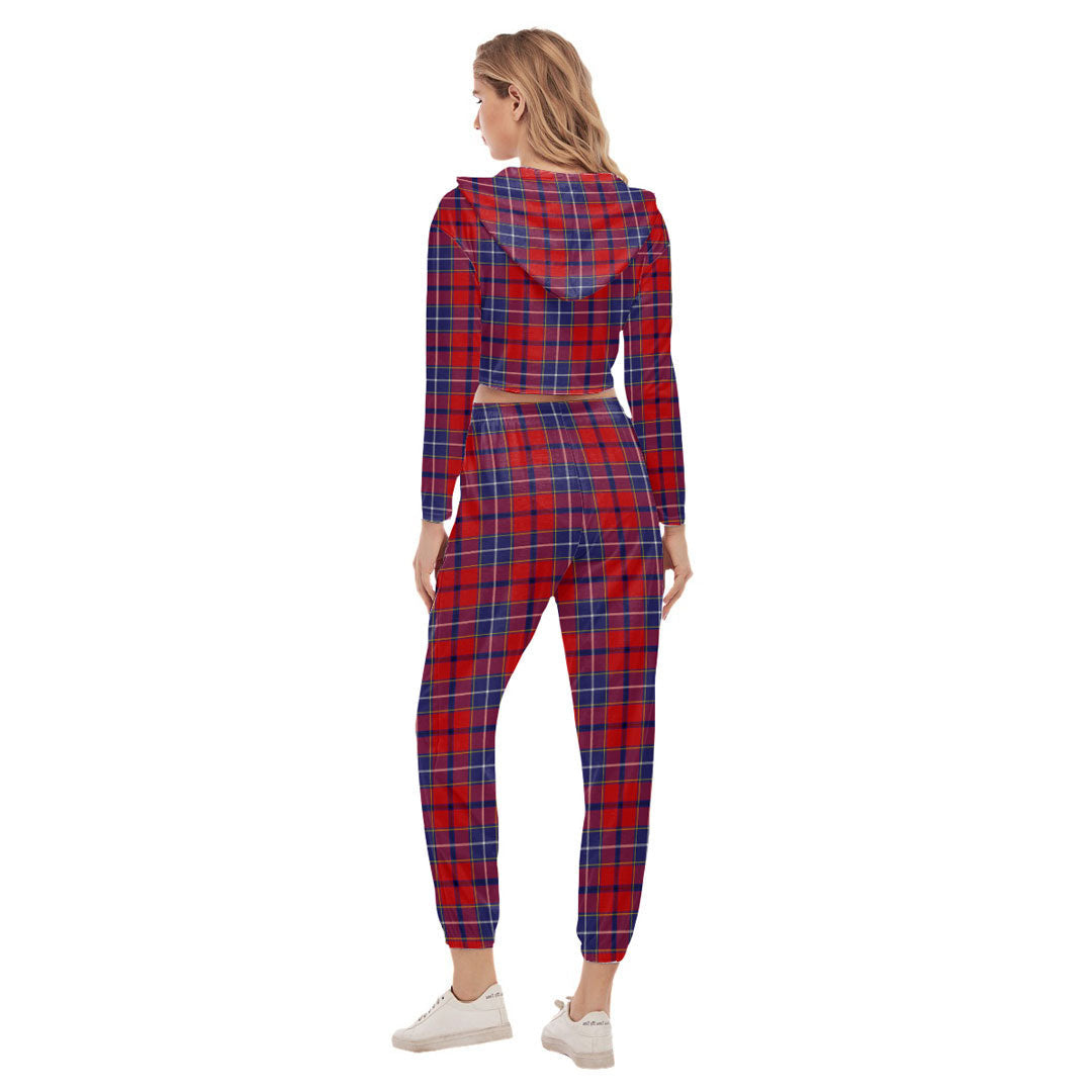 Wishart Dress Tartan Plaid Crop Hoodie Sports Sets