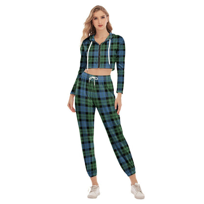 MacKay Ancient Tartan Plaid Crop Hoodie Sports Sets