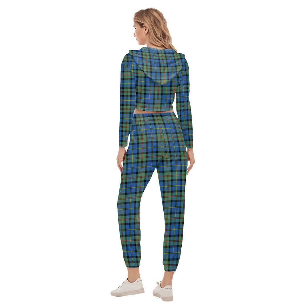 MacLeod of Harris Ancient Tartan Plaid Crop Hoodie Sports Sets