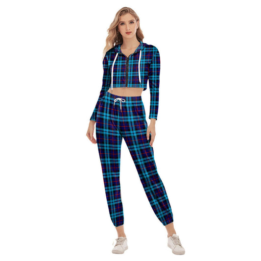 McCorquodale Tartan Plaid Crop Hoodie Sports Sets