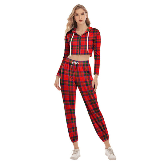 MacGillivray Modern Tartan Plaid Crop Hoodie Sports Sets