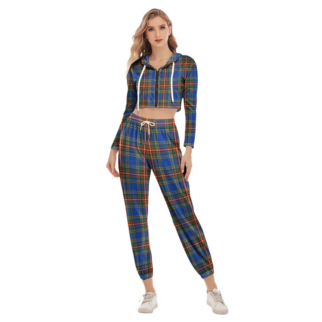 MacBeth Ancient Tartan Plaid Crop Hoodie Sports Sets