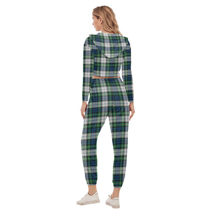 Gordon Dress Ancient Tartan Plaid Crop Hoodie Sports Sets