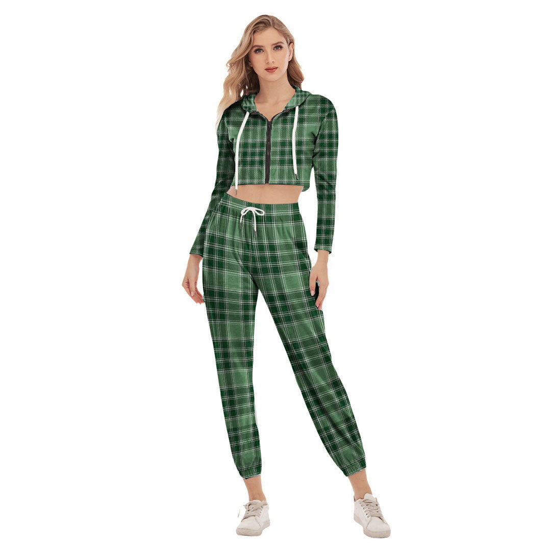 MacDonald Lord of the Isles Hunting Tartan Plaid Crop Hoodie Sports Sets