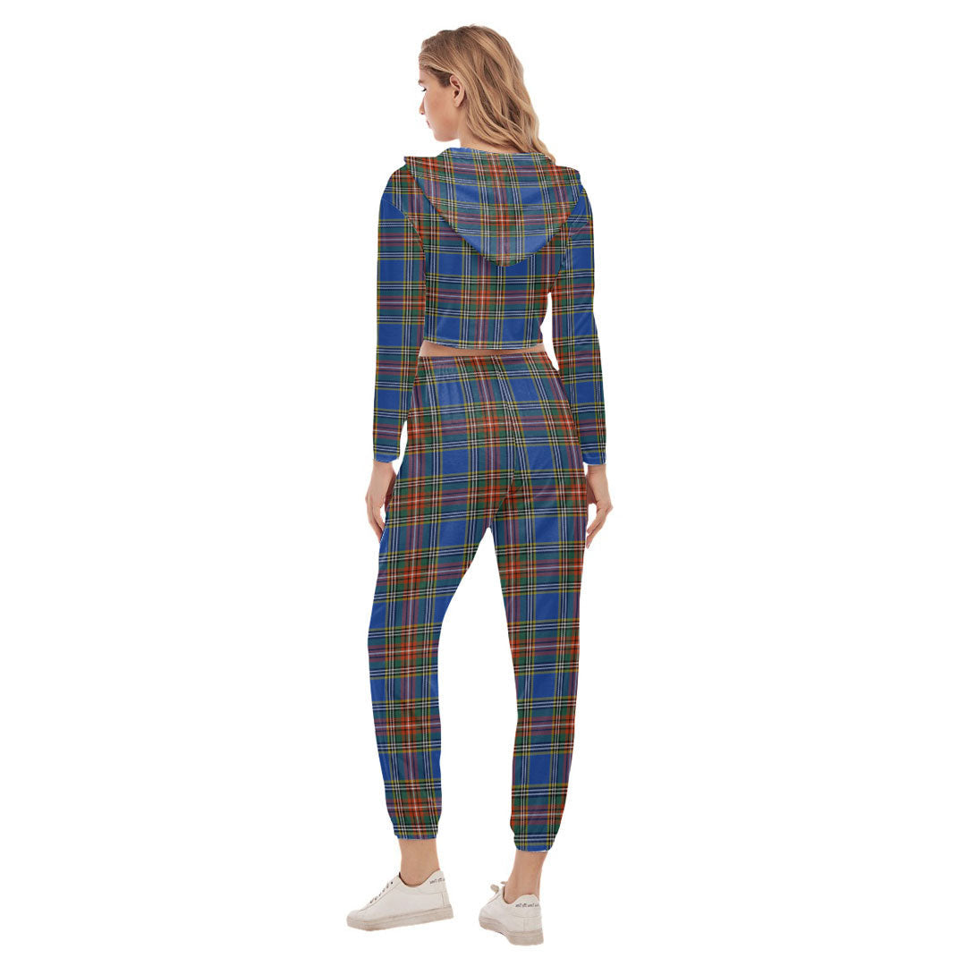 MacBeth Ancient Tartan Plaid Crop Hoodie Sports Sets