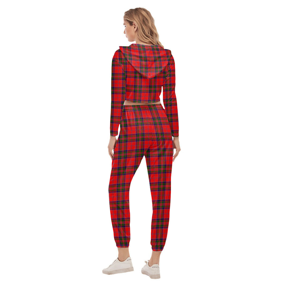 MacGillivray Modern Tartan Plaid Crop Hoodie Sports Sets