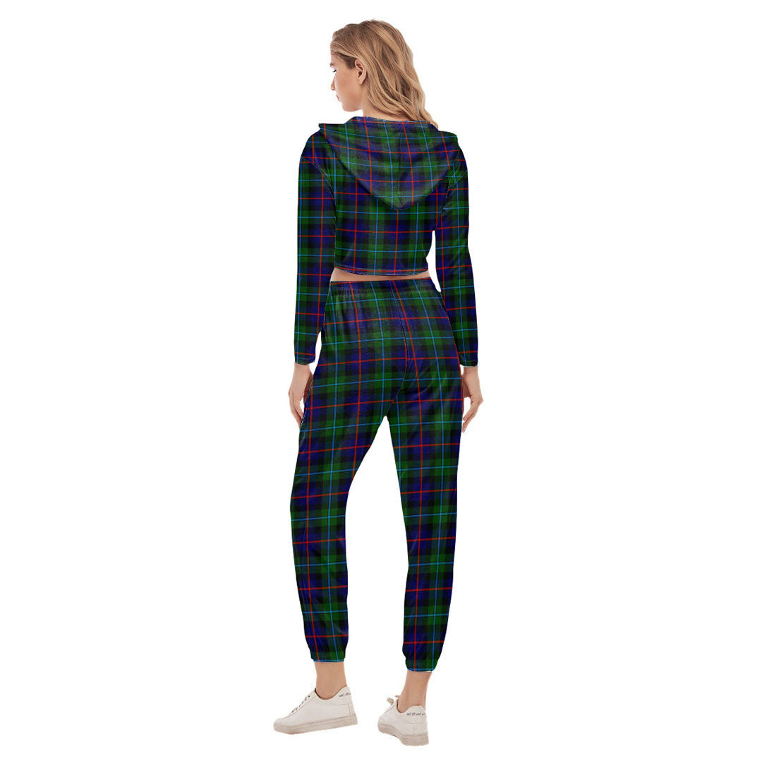 Campbell of Cawdor Modern Tartan Plaid Crop Hoodie Sports Sets