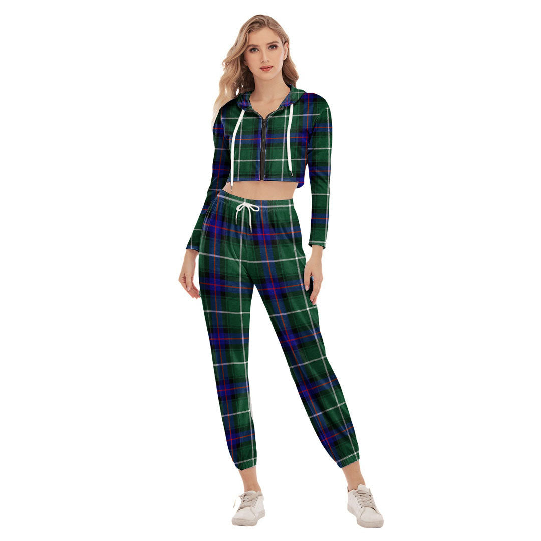 MacDonald of the Isles Hunting Modern Tartan Plaid Crop Hoodie Sports Sets