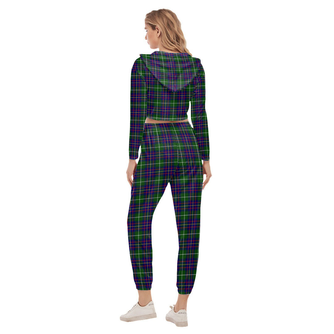 Inglis Modern Tartan Plaid Crop Hoodie Sports Sets