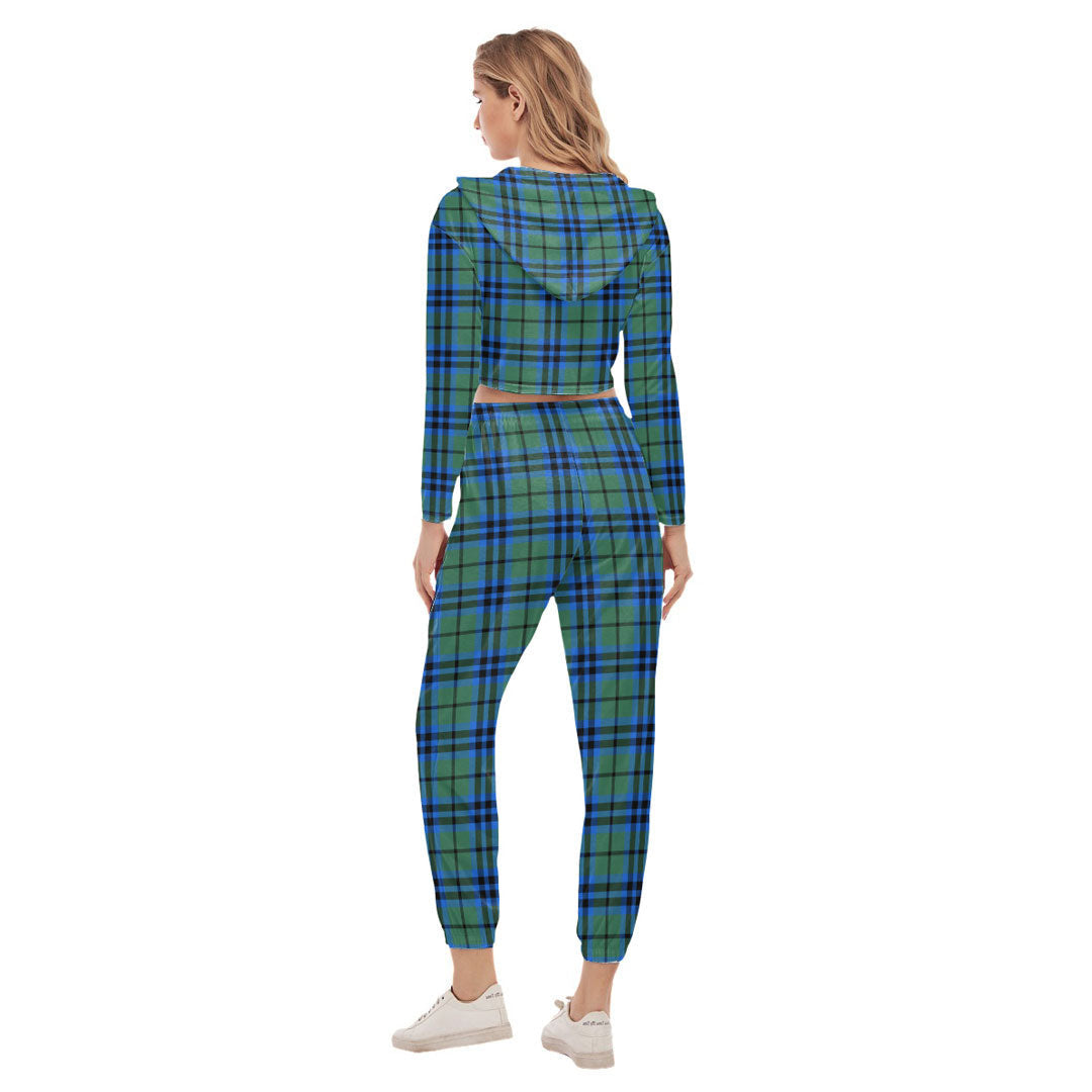 Falconer Tartan Plaid Crop Hoodie Sports Sets