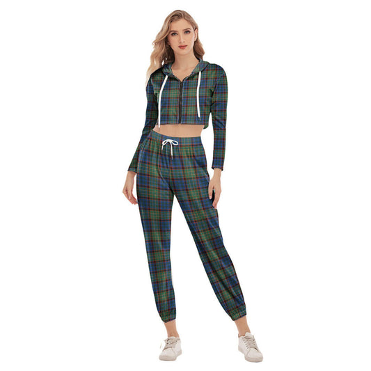 Nicolson Hunting Ancient Tartan Plaid Crop Hoodie Sports Sets