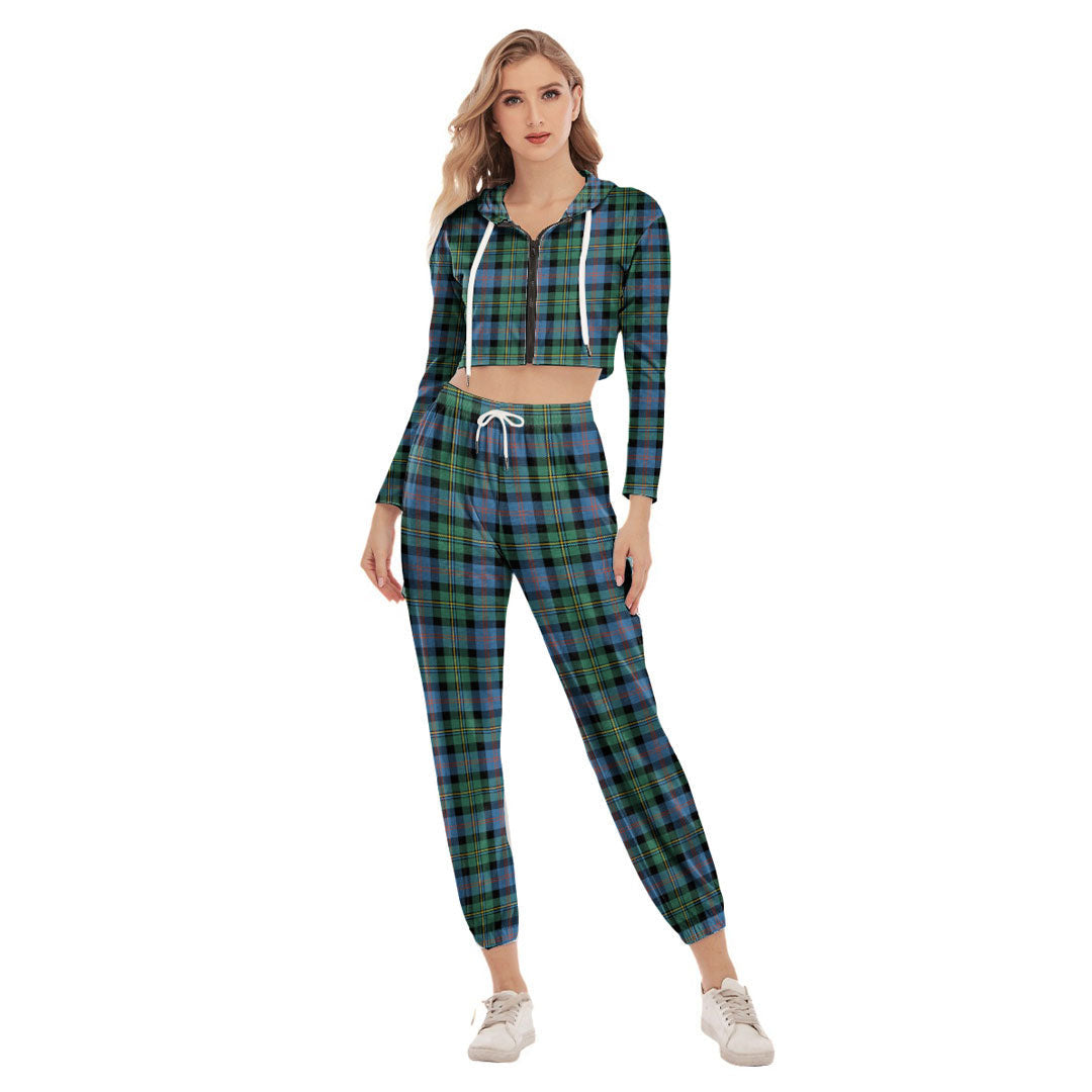 Malcolm Ancient Tartan Plaid Crop Hoodie Sports Sets