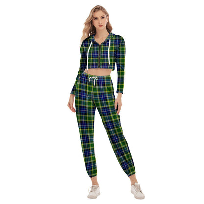 MacKellar Tartan Plaid Crop Hoodie Sports Sets