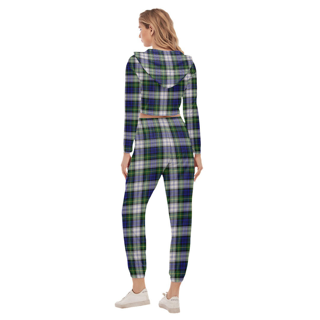 Gordon Dress Modern Tartan Plaid Crop Hoodie Sports Sets