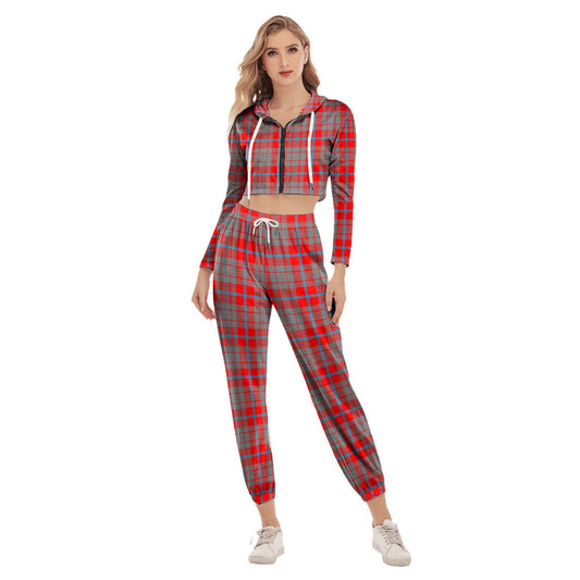 Moubray Tartan Plaid Crop Hoodie Sports Sets