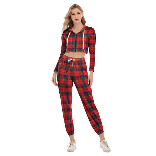 Robertson Modern Tartan Plaid Crop Hoodie Sports Sets