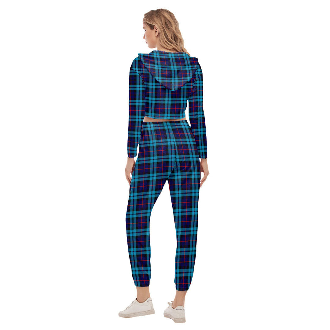 McCorquodale Tartan Plaid Crop Hoodie Sports Sets