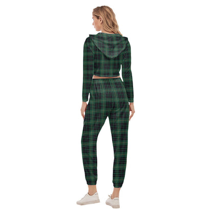 MacAulay Hunting Ancient Tartan Plaid Crop Hoodie Sports Sets