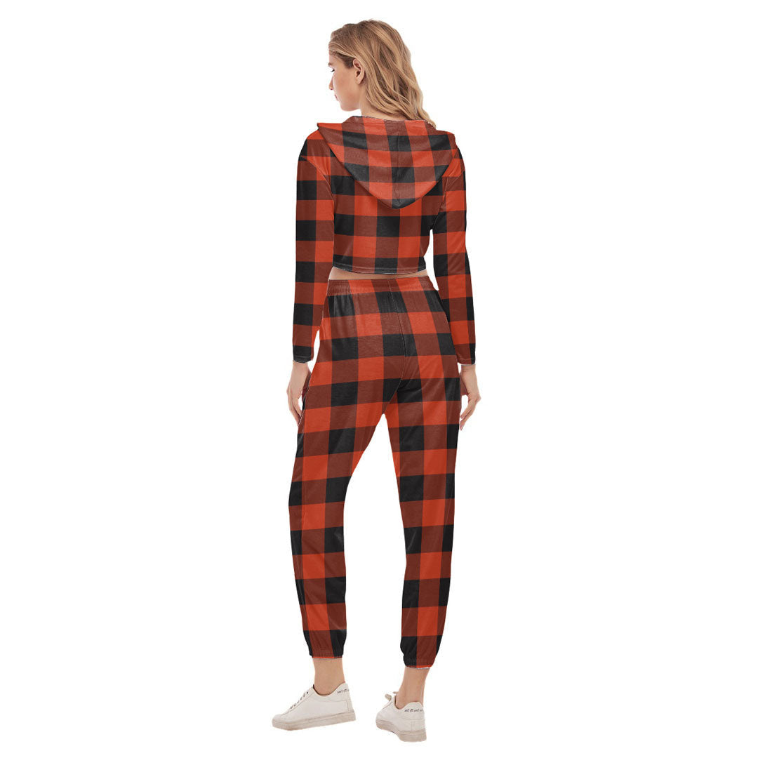 Rob Roy MacGregor Ancient Tartan Plaid Crop Hoodie Sports Sets