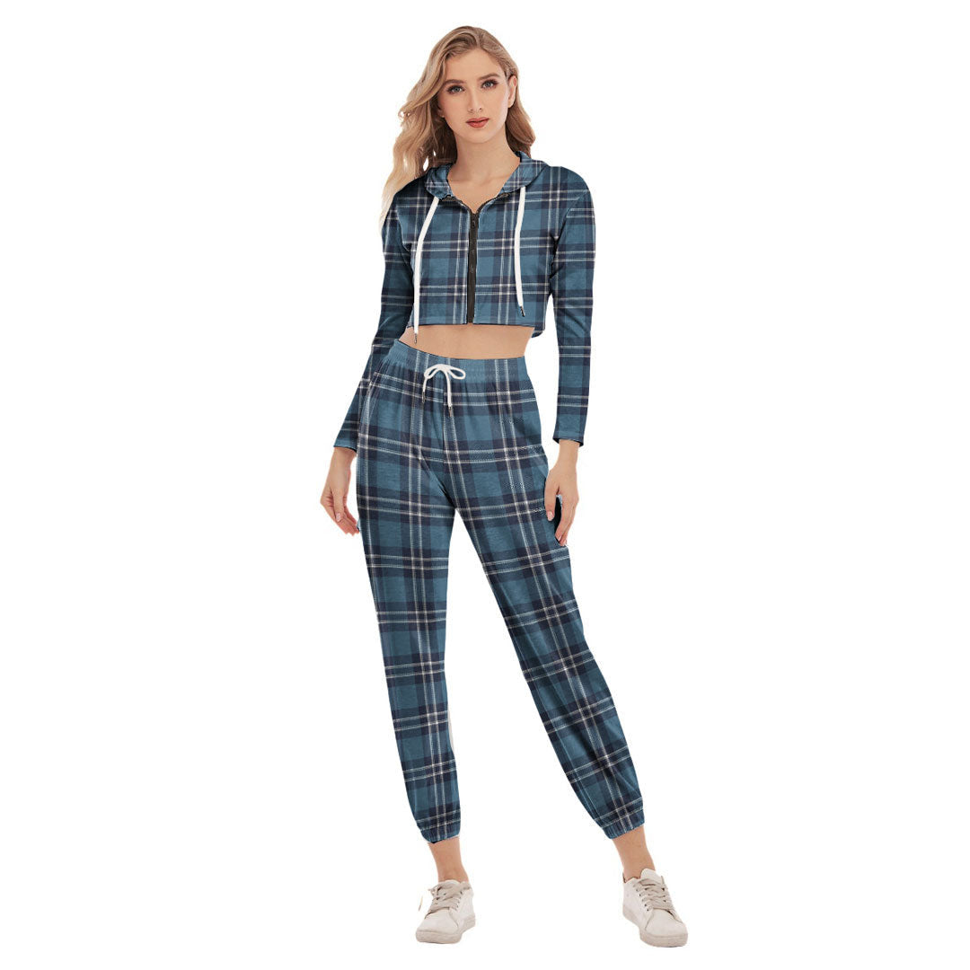 Earl of St Andrews Tartan Plaid Crop Hoodie Sports Sets