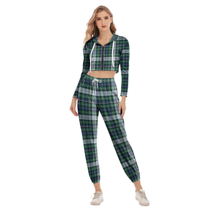 MacKenzie Dress Ancient Tartan Plaid Crop Hoodie Sports Sets