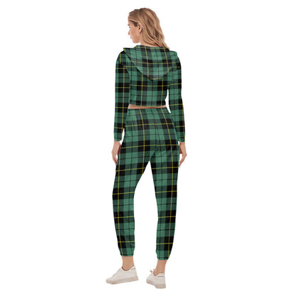 Wallace Hunting Ancient Tartan Plaid Crop Hoodie Sports Sets