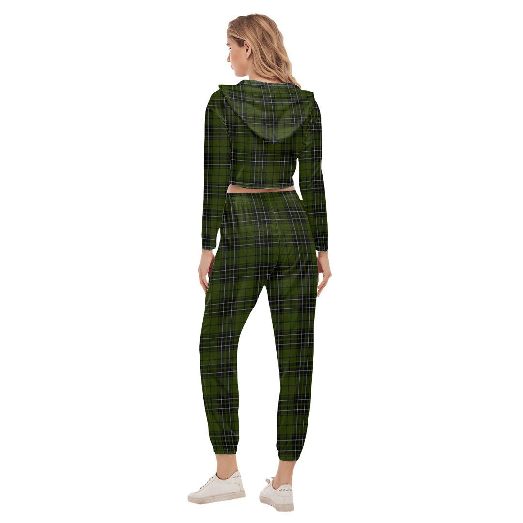 MacLean Hunting Tartan Plaid Crop Hoodie Sports Sets