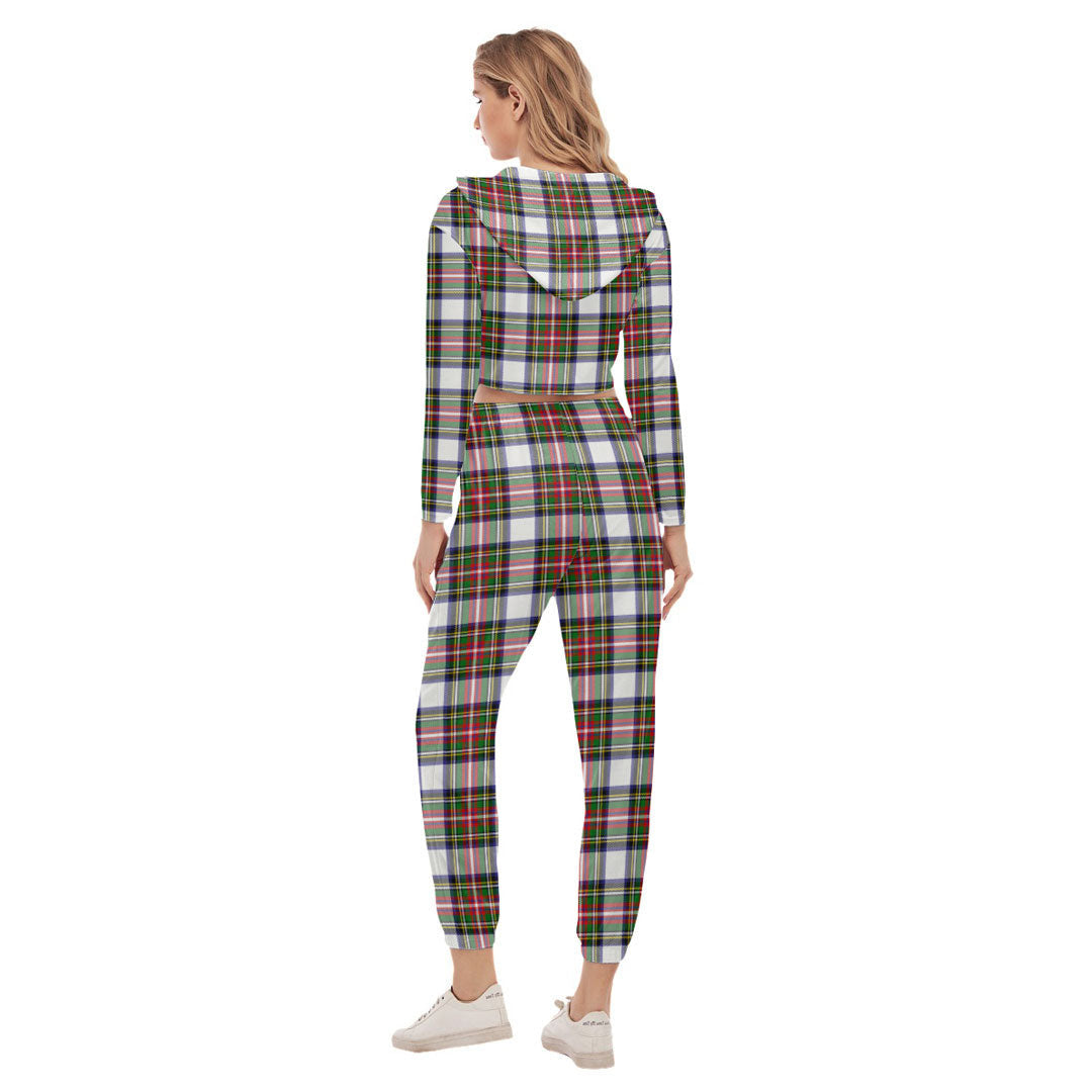 Stewart Dress Modern Tartan Plaid Crop Hoodie Sports Sets