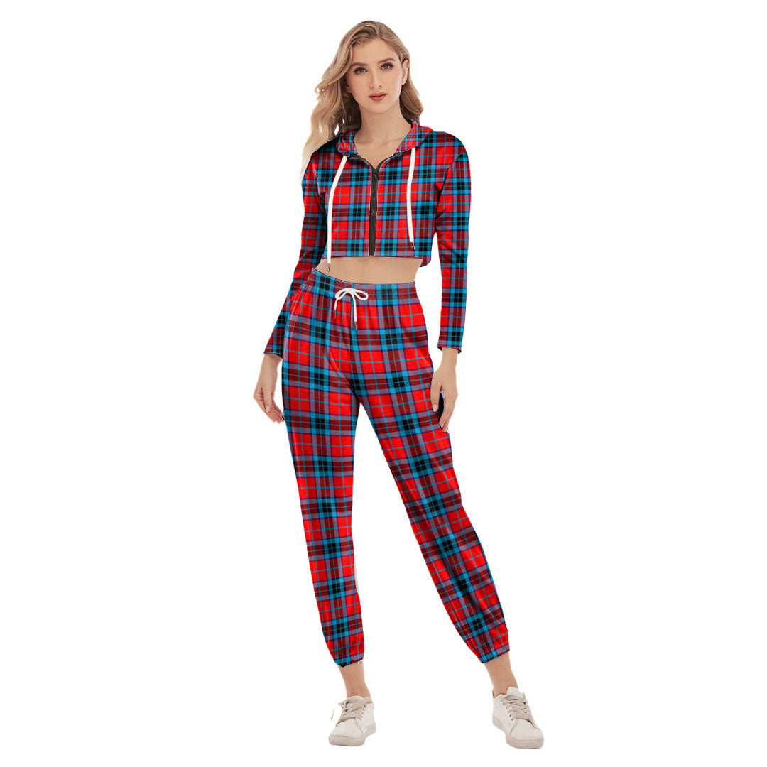 MacTavish Modern Tartan Plaid Crop Hoodie Sports Sets