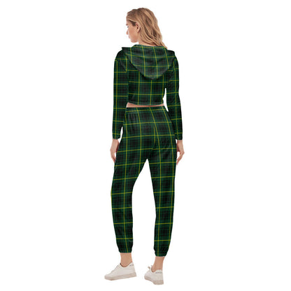 MacArthur Modern Tartan Plaid Crop Hoodie Sports Sets