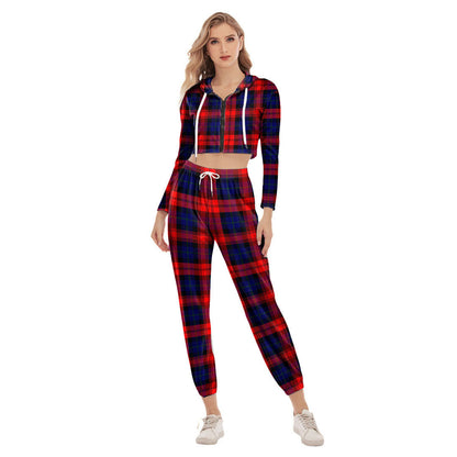 MacLachlan Modern Tartan Plaid Crop Hoodie Sports Sets